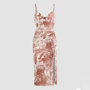 Cider Toile de Juoy Ruched Slit Dress, Size Small